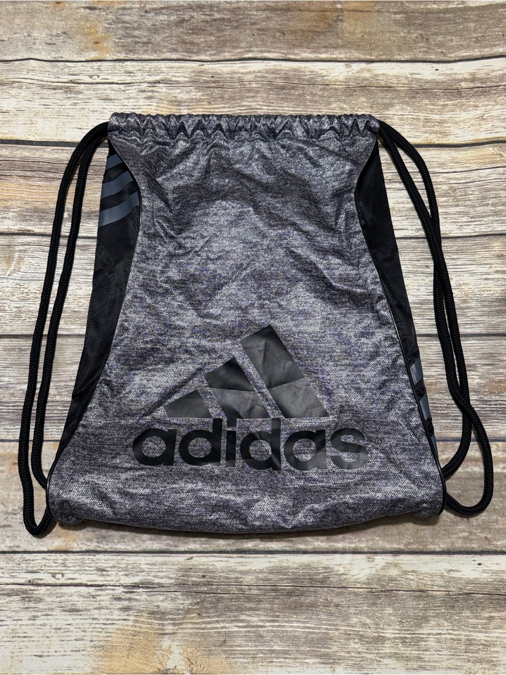 Adidas Gray Heather Drawstring Gym Backpack